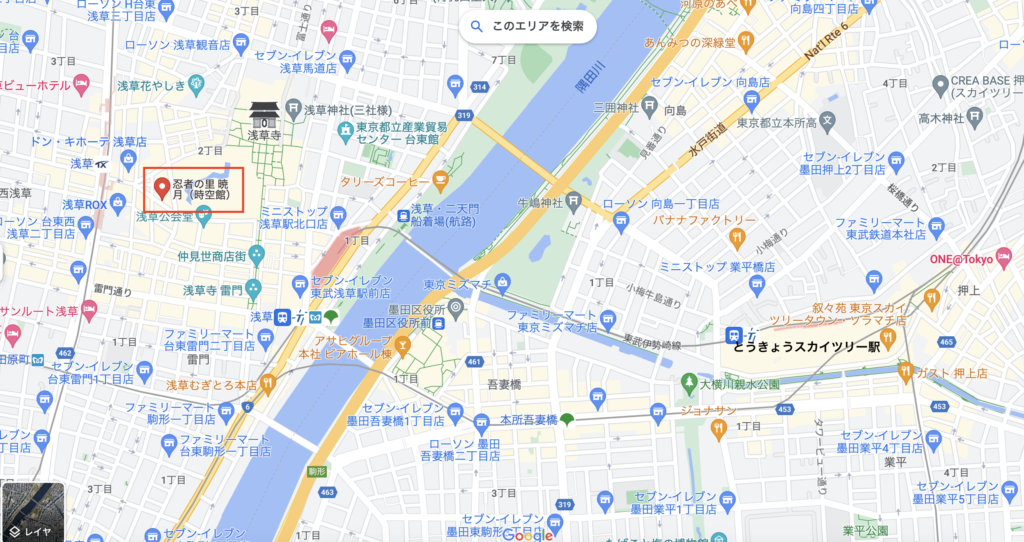 東京・浅草 暁月(時空館)のアクセス地図
